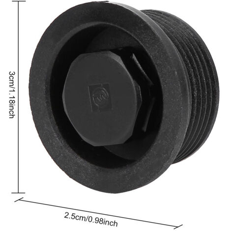 Entlüftungsstopfen für aufblasbare Surfbretter und Stand-Up-Paddleboards, 3 x 1,5 x 2,5 cm, schwarz