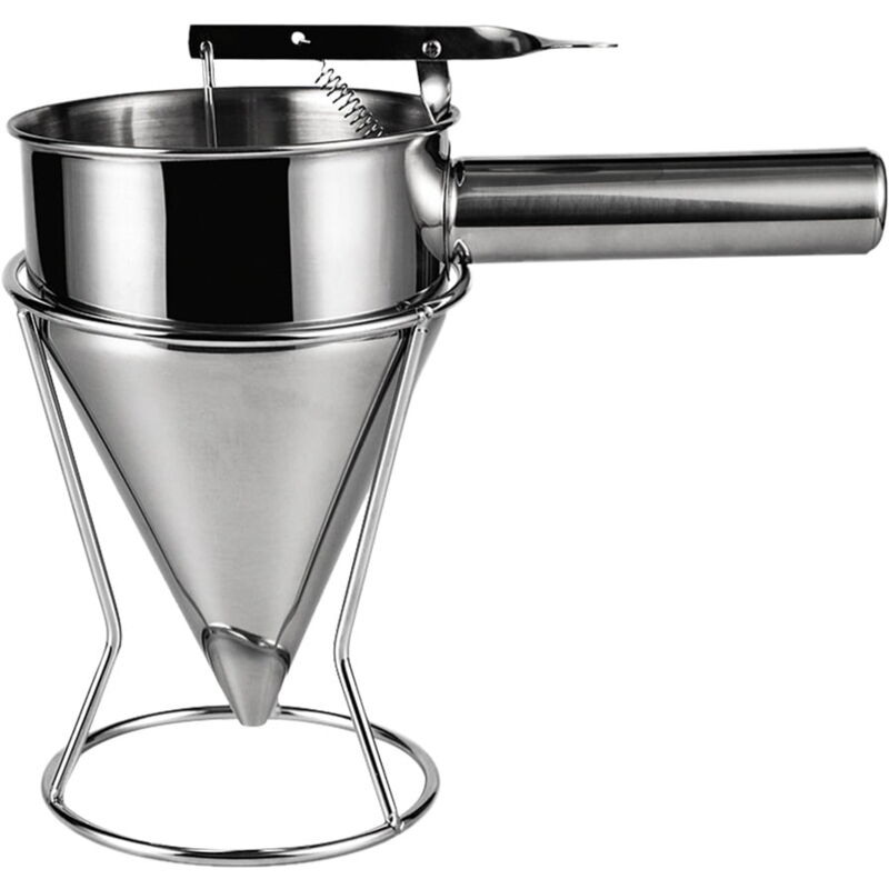 Feiyue - Entonnoir à boule de poulpe pour cuisine, sushi, entonnoir à piston avec support (argent)