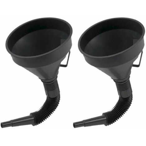 Entonnoir à huile multifonction en plastique avec buse d'extension flexible pour voitures et motos, huile moteur, liquide, diesel, kérosène et essence (2 pièces)
