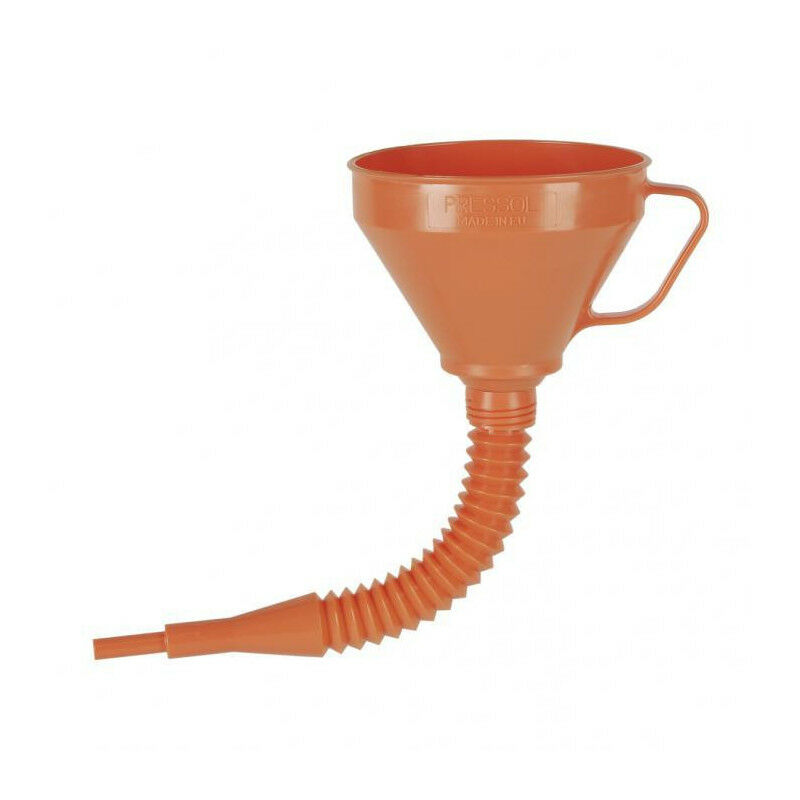 Entonnoir plastique orange bec flexible - ø mm: 160 - Haut. mm: 440 - Contenance l: 1.2 - ø sortie mm: 13 ou 19