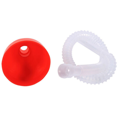 Entonnoir de remplissage en plastique rouge léger, compact et durable pour huiles, huiles, gaz, eau et liquides.