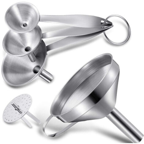 Entonnoir distributeur d'huile en acier inoxydable 304 avec filtre, grand diamètre, distributeur de vin domestique, distributeur d'huile de cuisine