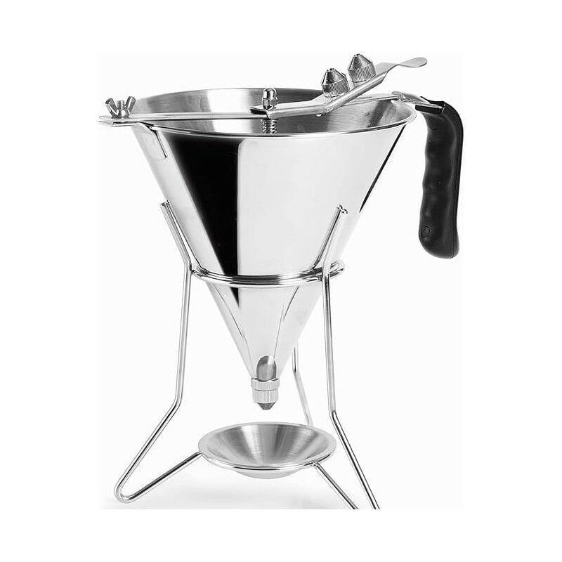 Lacor - Entonnoir doseur en acier inoxydable 18/10 avec système de levier pour débit réglable, 2L, 25,6x24,9x20,4 cm