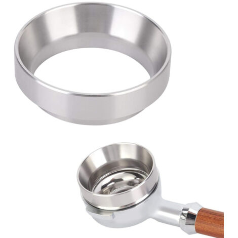 Entonnoir doseur expresso 58 mm avec anneau magnétique pour café moulu, distributeur de poudre compatible avec filtre portable, lot de 3, argent