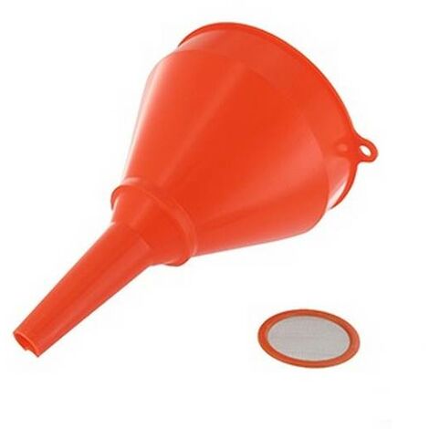 Entonnoir en plastique 145 mm – Filtre intégré pour liquides et solides – Transfert sans impuretés – Accessoire entretien outils motorisés