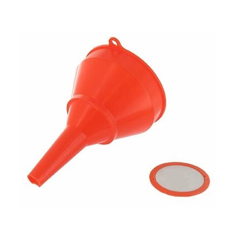 Entonnoir en plastique avec filtre 100 mm – Transfert de liquides sans impuretés – Accessoire entretien outils motorisés