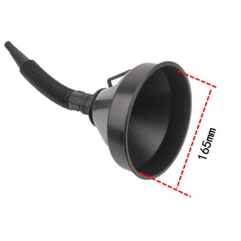 Entonnoir filtrant – embout flexible + filtre – plastique – noir