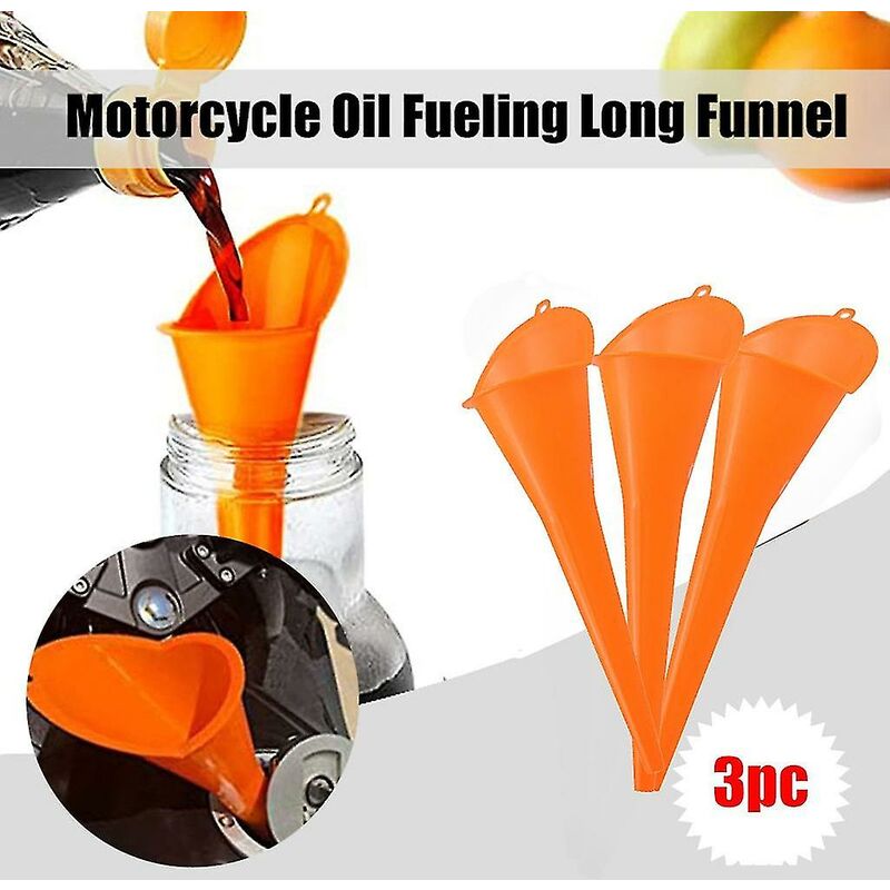 Entonnoir Long de ravitaillement Flexible, 3 pièces, additif d'huile de moto, entonnoir de Machine agricole