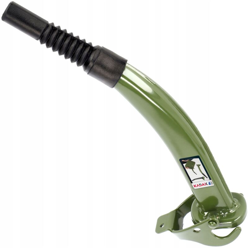 Entonnoir métallique KADAX fixé sur un bidon de fioul