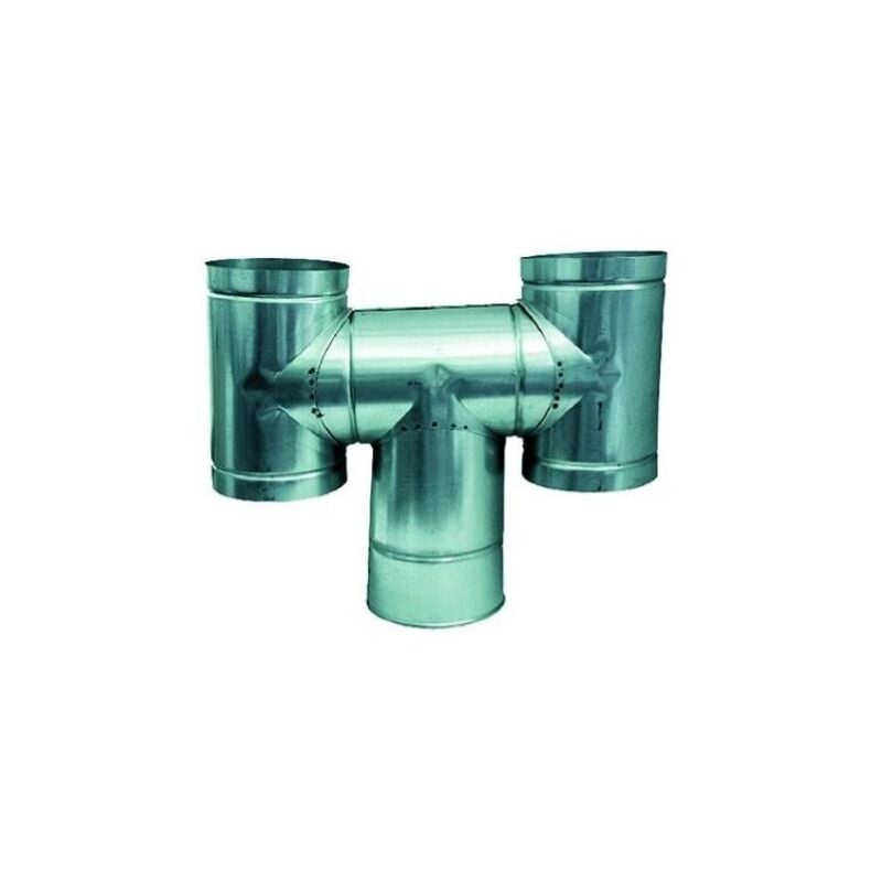 DFL - CheminA e coupe-vent en forme de h en tA le galvanisA e Raccord cheminA e 200 mm 20 cm mA le