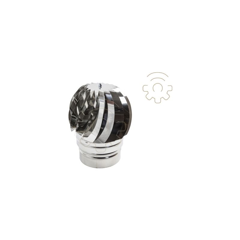 Tuttacasa - entonnoir turbo tournant 20 cm 200 mm inox pour conduit de cheminA e de poA le