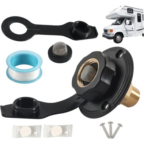 Entrada de agua para vehículos recreativos, conexión hembra de 3/4" a macho NPT de 1/2", accesorio de latón para vehículos recreativos con válvula de retención, sin plomo para caravanas.