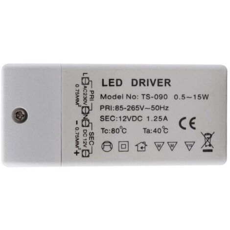 Entrada KZQ: 220-240 V, Salida: CC 12 V, 1,25 A, CC 15 W, Controlador de transformador para lámpara LED, Controlador de convertidor, Fuente de alimentación de voltaje constante