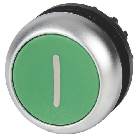 Entraînement M22-DG-X1, bouton vert plat, rappel par ressort