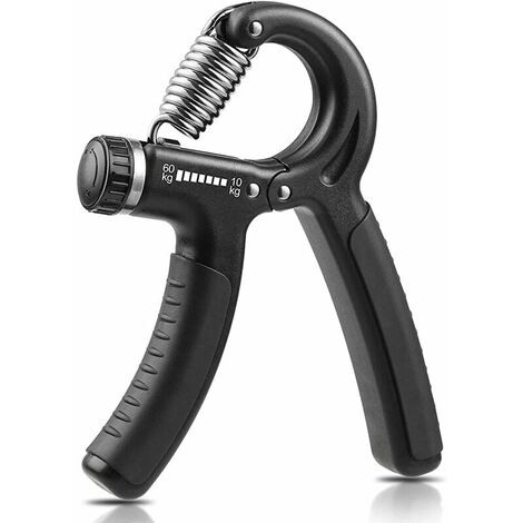 Entraîneur de force de prehension, resistance reglable de 22 a 132 lb, pince antiderapante, parfait pour les musiciens, les athletes et les exercices de reeducation des mains (Noir)