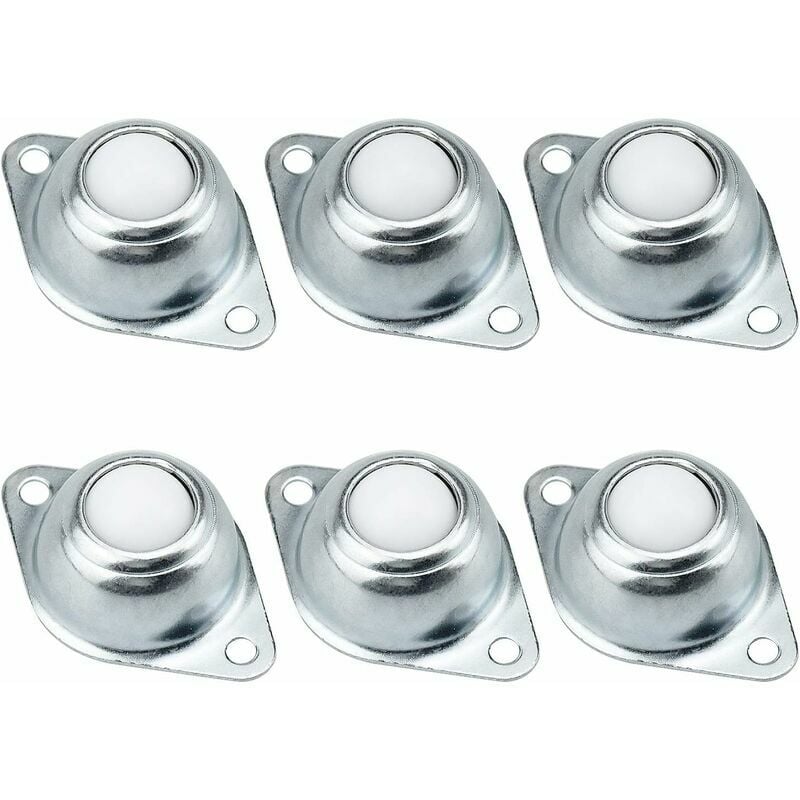 Ayyqh - Lot de 6 Transfert à Billes, Roulettes de Meubles, avec Trous de Fixation de la Bride Inférieure Roulement Transfert Fer Galvanisé avec