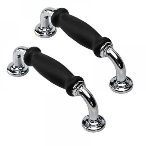Entraxe 96 mm, 2 pièces. Poignées de porte noires antiques, poignées de tiroir, poignées de meubles, poignées de cuisine, boutons de placard.