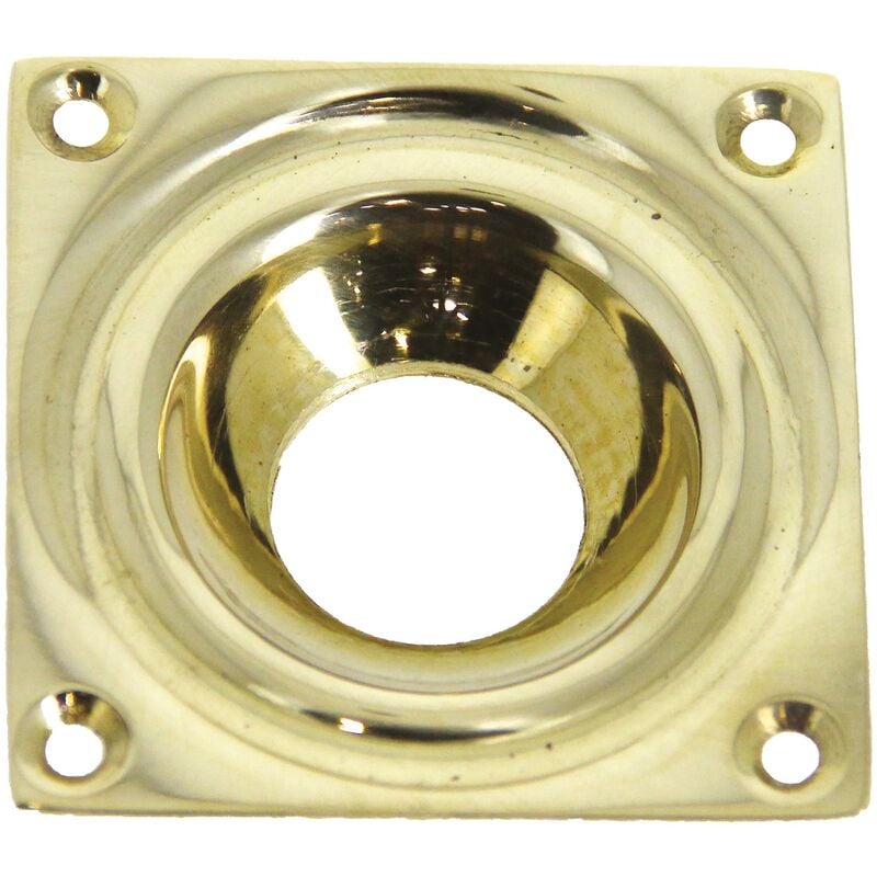 Entrée cuvette 60x60mm cylindre 23mm laiton poli - DEVISMES - 30360D23LP