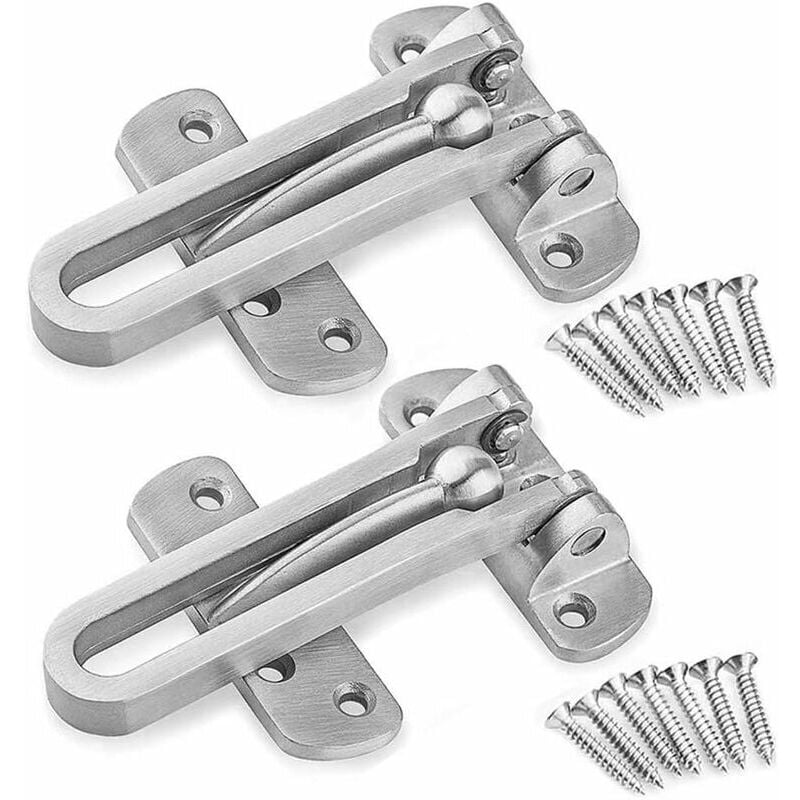 Entrebailleur de Sécurité Porte Acier Fenêtre Garde Verrou Porte d'Entrée Sans Chaîne Loquet de Verrouillage Pour Fenêtre Porte, Empêche l'Entrée Par