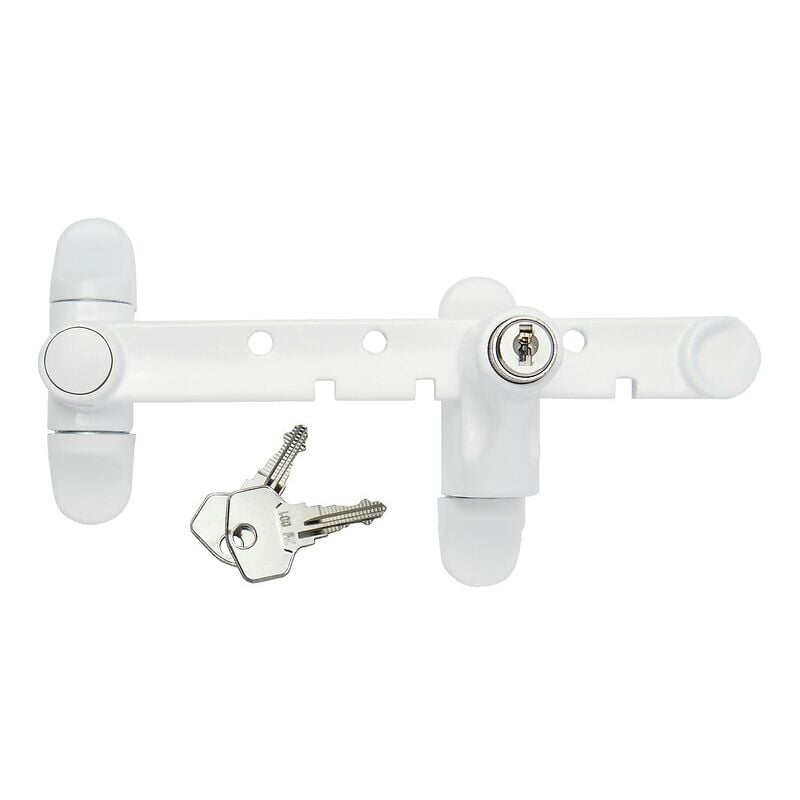 Entrebâilleur limiteur de sécurité type Airlock Plus à clé, réglable sans clé coloris blanc Socona