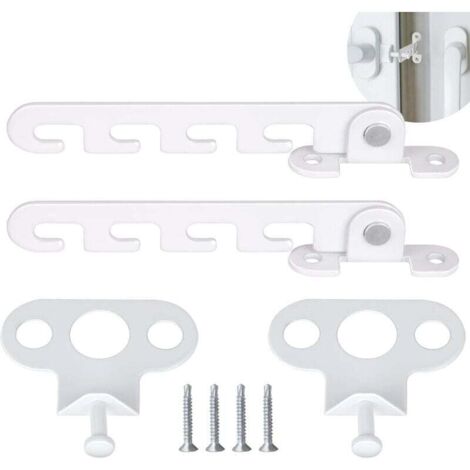 Entrebilleur de Fentre Battant 2 PCS Restricteur de Fentre, Loquets de Fentre avec 4 Vis, Verrou de Fentre Serrure de Fentre l\'preuve pour Rgler l\'ouverture de la Fentre (Blanc)