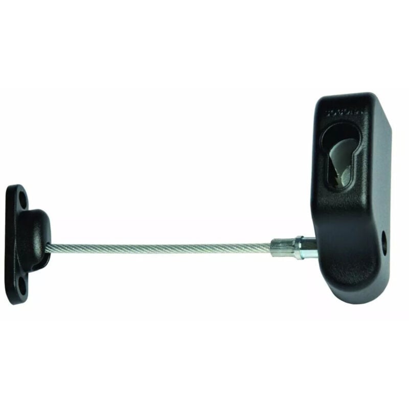 Entrebâilleur de sécurité à câble pour baie coulissante cabl'air - noir Socona