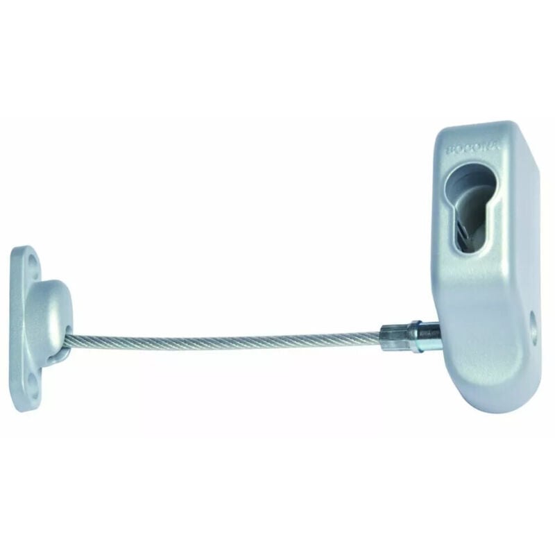 Entrebâilleur de sécurité à câble pour baie coulissante cabl'air - époxy gris Socona