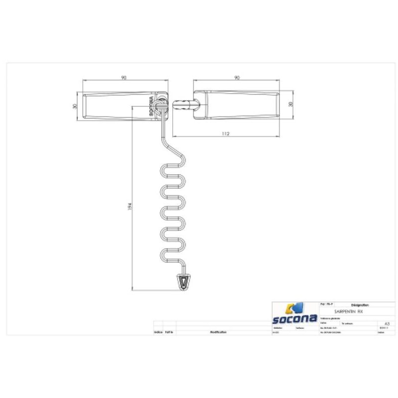 Entrebâilleurs de fenêtre fixation adhésive SairpentinFix - finition noir Socona