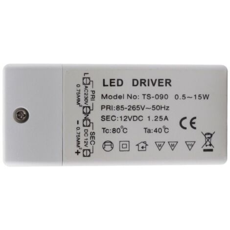 Entrée: 220-240V sortie: DC 12V 1.25A DC 15W, ampoule LED transformateur driver convertisseur conducteur alimentation de tension constante