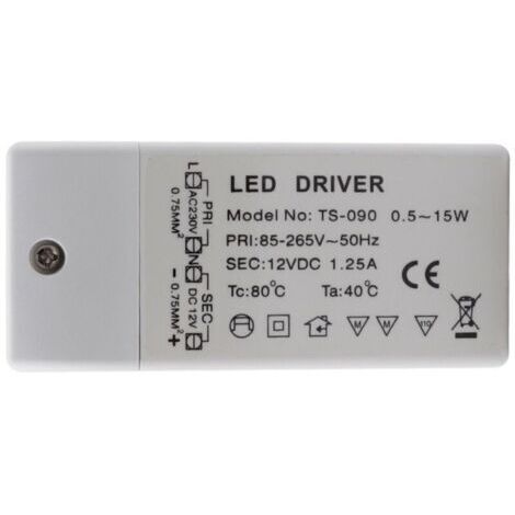 Entrée: 220-240V sortie: DC 12V 1.25A DC 15W, ampoule LED transformateur driver convertisseur conducteur alimentation de tension constante