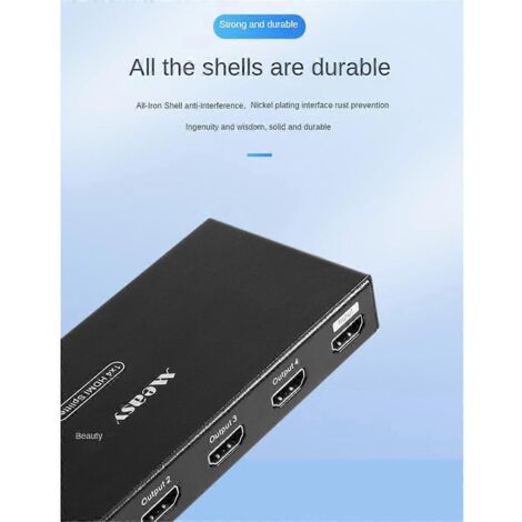 entrée, 4 sorties vidéo, 4 ports - Compatible avec prise AU -