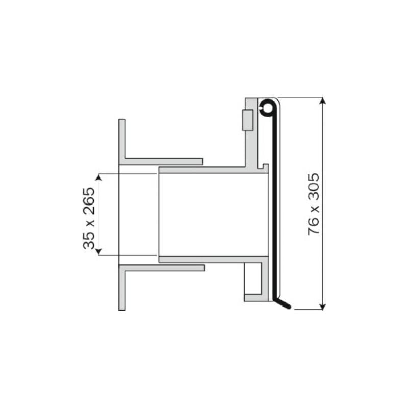 Entrée de boîte aux lettres type 3229/01 pour portes d'épaisseur 38 à 58 mm Normbau