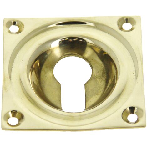 Entrée cuvette laiton 60x60mm clé I laiton poli - DEVISMES - 30360ILP