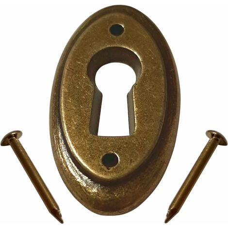 entrée de clé meuble serrure entrée ancien décoration rustique vintage clef (laitonné vieilli)