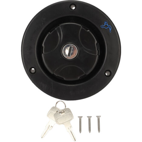 Entrée d'eau ronde à loquet pour camping-car, trappe de remplissage par gravité, raccord pour caravane et motorhome.