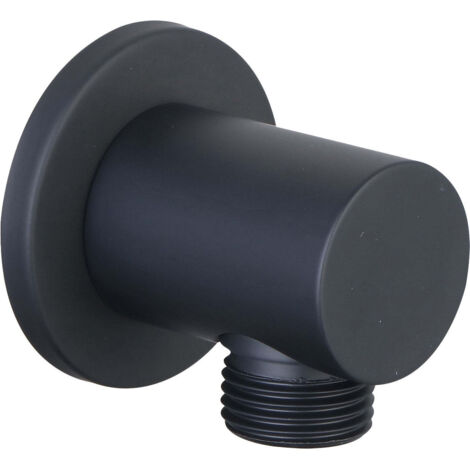 Entrée d'eau ronde noire mate M1/2" x M1/2"