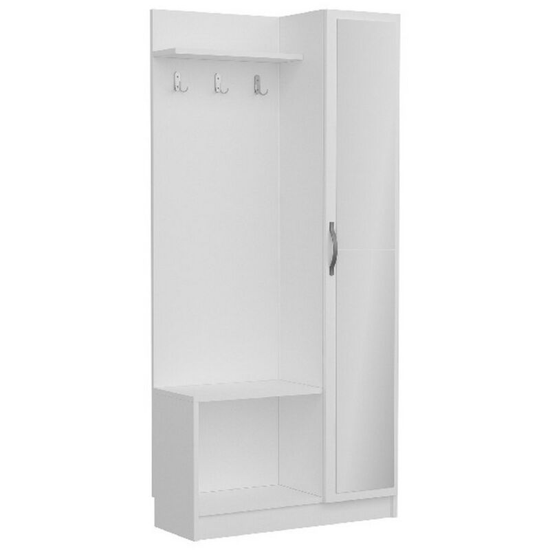 Homemania - Meuble d'Entrée Orion, Panneau Aggloméré Mélaminé, Blanc, 80x32x173 cm