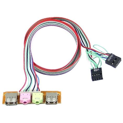 Entrée/Sortie audio I/O, double câble USB pour panneau avant audio USB - A