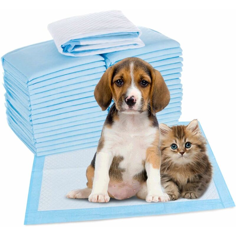 

Entrenadores de cachorros, entrenamiento para ir al baño para perros y gatos, 6 capas, tapete absorbente, capa inferior impermeable (paquete de 100)