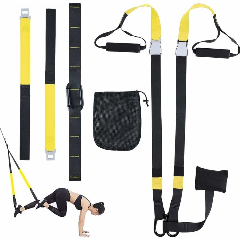 

Entrenamiento de Cuerpo en Suspensión，Sistema de Resistencia Corporal para Casa, Gimnasio y al Aire Libre para Músculos, con Ancla y Cinturón de