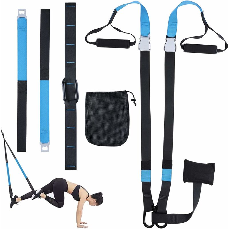 

Entrenamiento de Cuerpo en Suspensión，Sistema de Resistencia Corporal para Casa, Gimnasio y al Aire Libre para Músculos, con Ancla y Cinturón de