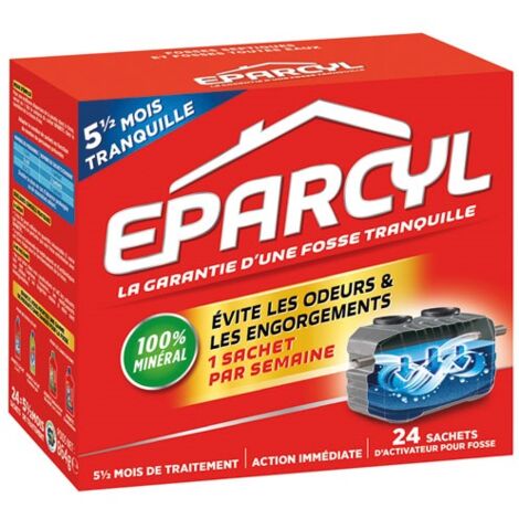 Entretien fosse 24 doses – Traitement 5 mois – Accessoire assainissement individuel – Efficacité prouvée pour eaux usées – Eparcyl