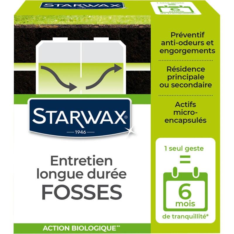 Entretien longue durée pour fosses septiques 500g Starwax