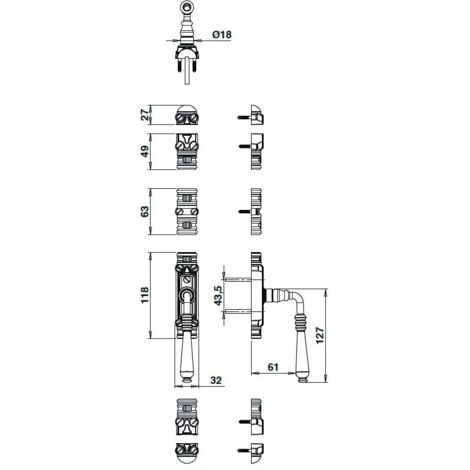 ENTRETOISE 6ø P/DOUILLE BLANC 9-48658-06-L-7 GAUCHE