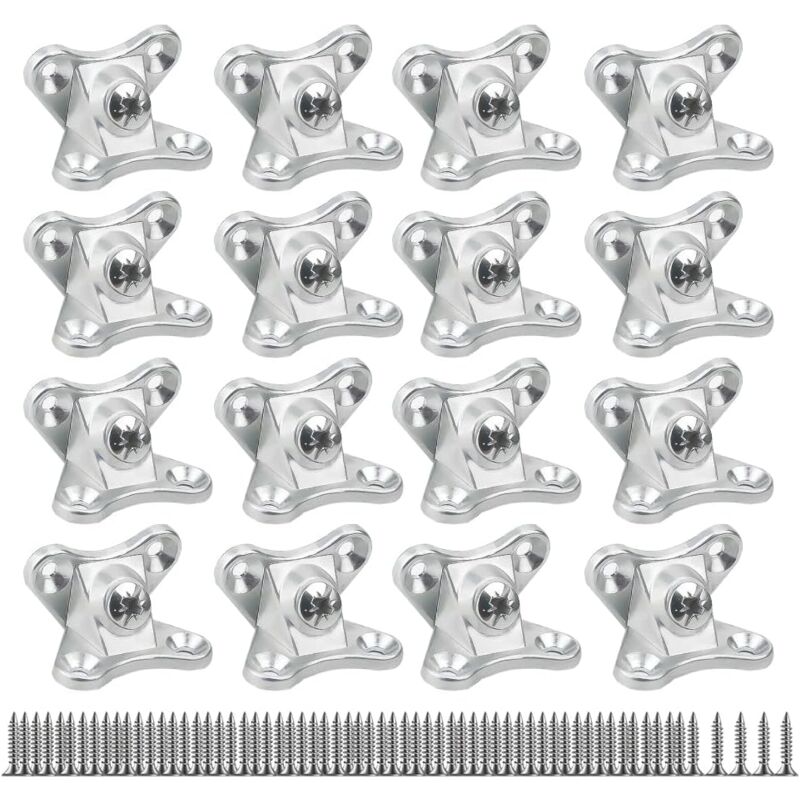 Entretoise d'angle amovible : 20 entretoises d'angle papillon avec 80 vis en acier inoxydable et 1 tournevis, connecteur d'angle papillon, connecteur