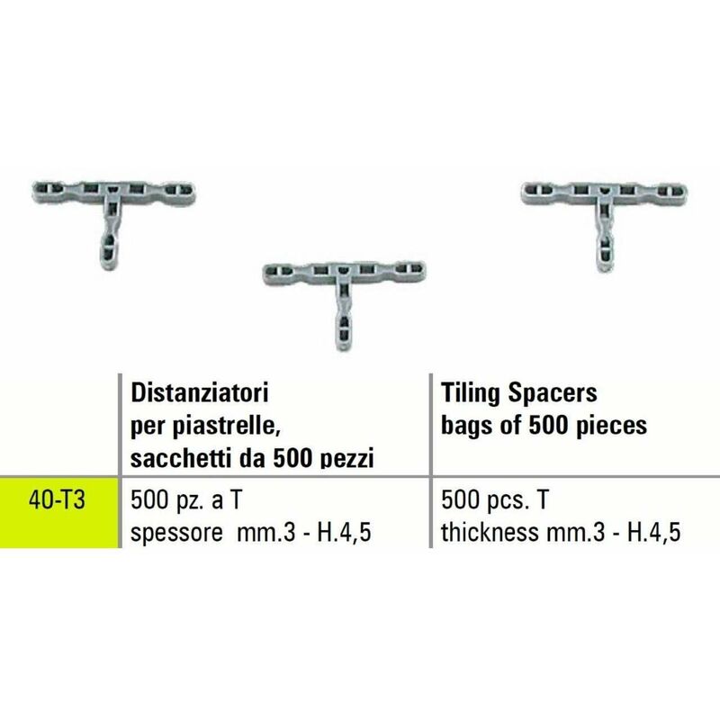 Sigma - entretoise de carrelage t 40-T3 500 PIŽêCES ŽëPAISSEUR mm 3 - H.4,5