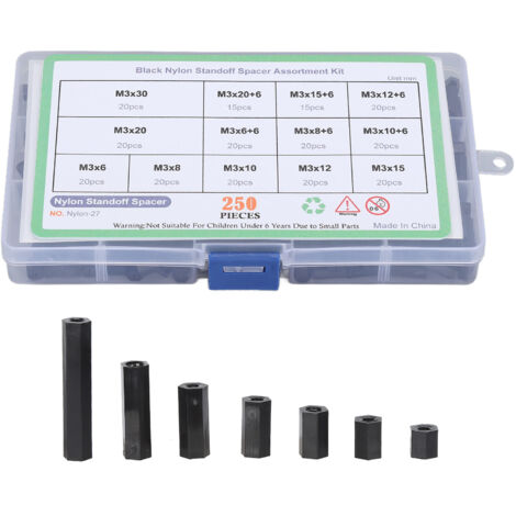 Entretoise d'espacement hexagonale, pilier fileté à écrou à vis M3 250 pièces pour le bricolage pour l'industrie