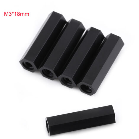 Entretoise Hexagonale Noire Filetée M3 x 18 mm - Lot de 100 Pièces