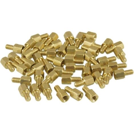 Entretoises hexagonales en laiton, 50 pièces, pour circuits imprimés, vis M3 mâle x M3 femelle, 5 mm