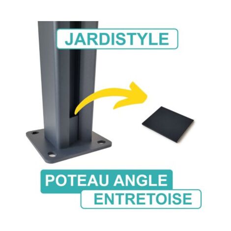 Entretoises pour Poteau d'Angle Aluminium Gris Anthracite - 2,5 cm